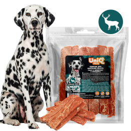 UNIQ PETS PRZYSMAKI DLA PSA MEATY 500g filety z dziczyzny z chrząstką