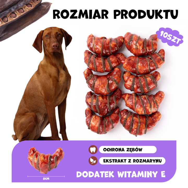 UNIQ PETS PRZYSMAKI DLA PSA COLLAGEN&FRENCH BREAKFAST 40g x 10 szt rogalik kolagenowy z królikiem i mączką z chleba świętojański