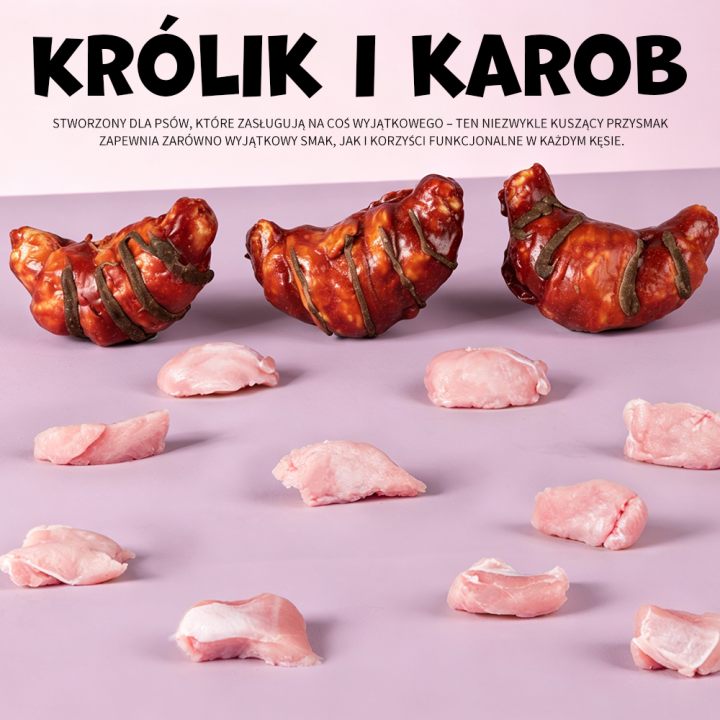 UNIQ PETS PRZYSMAKI DLA PSA COLLAGEN&FRENCH BREAKFAST 40g x 10 szt rogalik kolagenowy z królikiem i mączką z chleba świętojański
