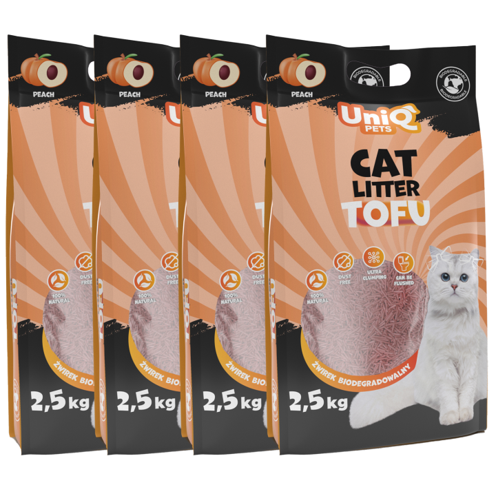 UNIQ PETS Żwirek tofu dla kota brzoskwinia biodegradowalny