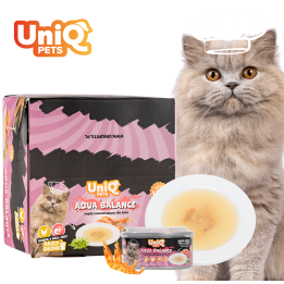 UNIQ PETS KARMA MOKRA DLA KOTA DAILY DRINK AQUA BALANCE NAPÓJ NAWADNIAJĄCYszarpany kurczak, kryl i lucerna, 85 ml x 8 szt., pusz
