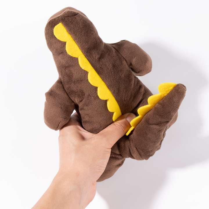 UNIQ PETS PLUSZOWA ZABAWKA DLA PSA SQUEAKIES brązowy krokodyl z umięśnionym brzuchem i piszczałką, 15×25x20 cm