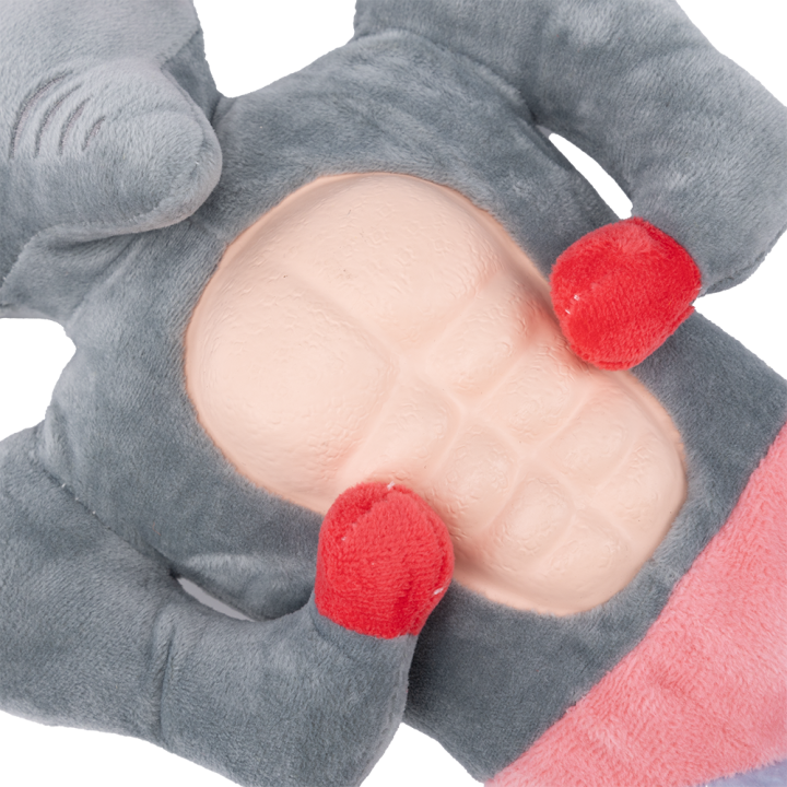 UNIQ PETS PLUSZOWA ZABAWKA DLA PSA SQUEAKIES słoń z umięśnionym brzuchem i piszczałką, 34×21×8 cm