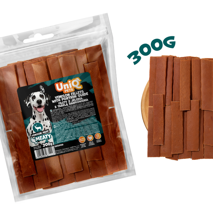 UNIQ PETS PRZYSMAK DLA PSA MEATY 300g paski z jelenia