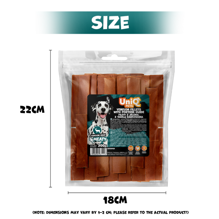 UNIQ PETS PRZYSMAK DLA PSA MEATY 300g paski z jelenia