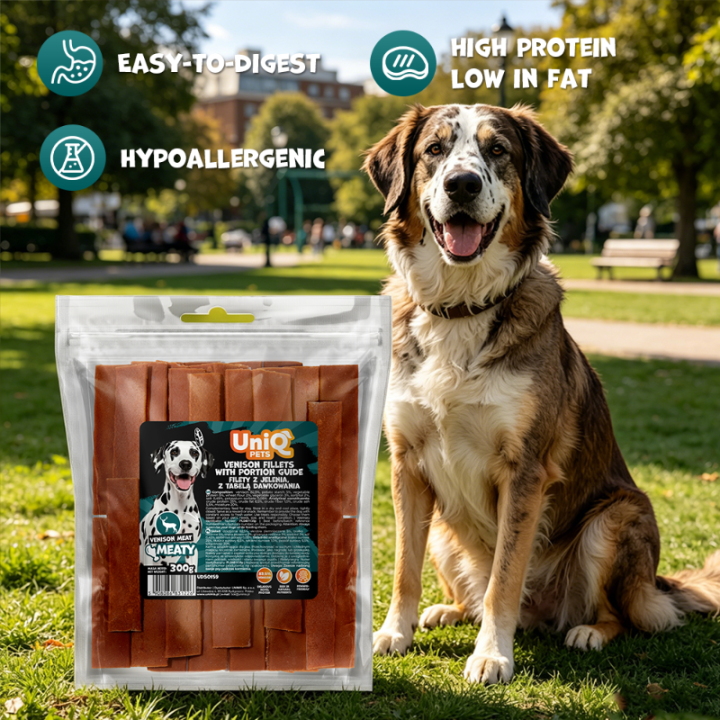 UNIQ PETS PRZYSMAK DLA PSA MEATY 300g paski z jelenia