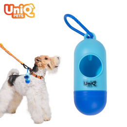 UNIQ PETS PET AKCESORIA DLA ZWIERZĄT EASYCLEAN dyspenser do woreczków na odchody z okrągłym otworem, niebieski, 9×4 cm