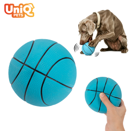 UNIQ PETS piłka z piszczałką niebieska 13cm SPORTY