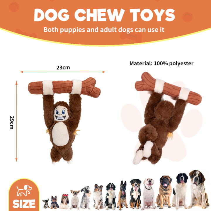 UNIQ PETS pluszowa zabawka dla psa brązowa małpka akrobata