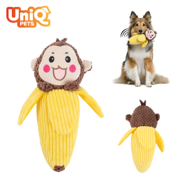 UNIQ PETS pluszowa zabawka dla psa mała wesoła małpka-banan z piszczałką,