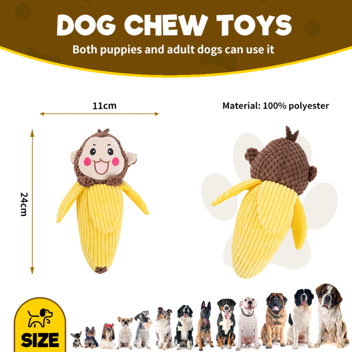 UNIQ PETS pluszowa zabawka dla psa mała wesoła małpka-banan z piszczałką,