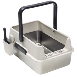 Kuweta dla kota otwarta XL ze stali nierdzewnej ciemnoszara, + łopatka MPS CLEANSTEP 60 x40x27cm