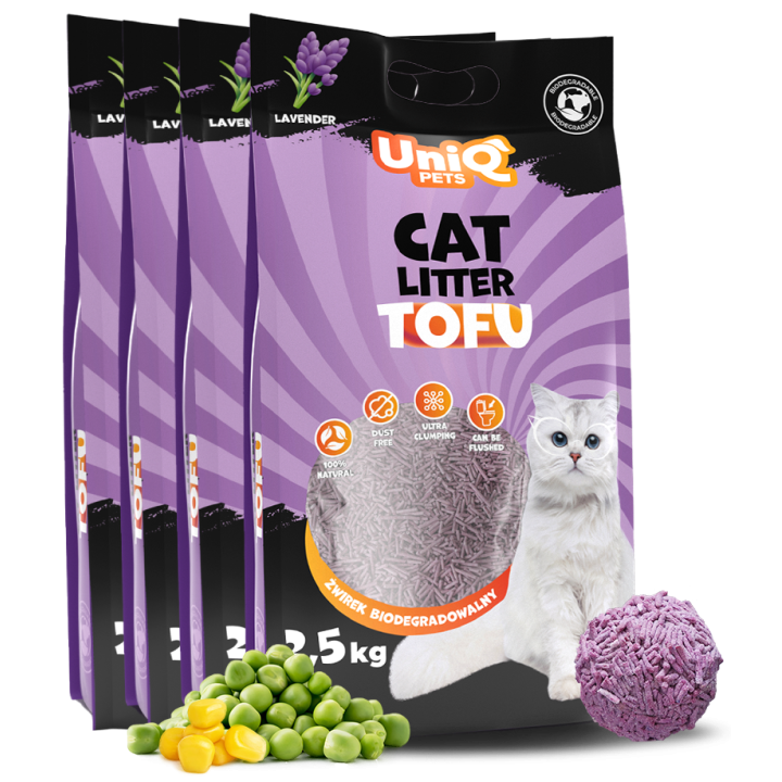 UNIQ PETS Żwirek tofu dla kota lawenda biodegradowalny