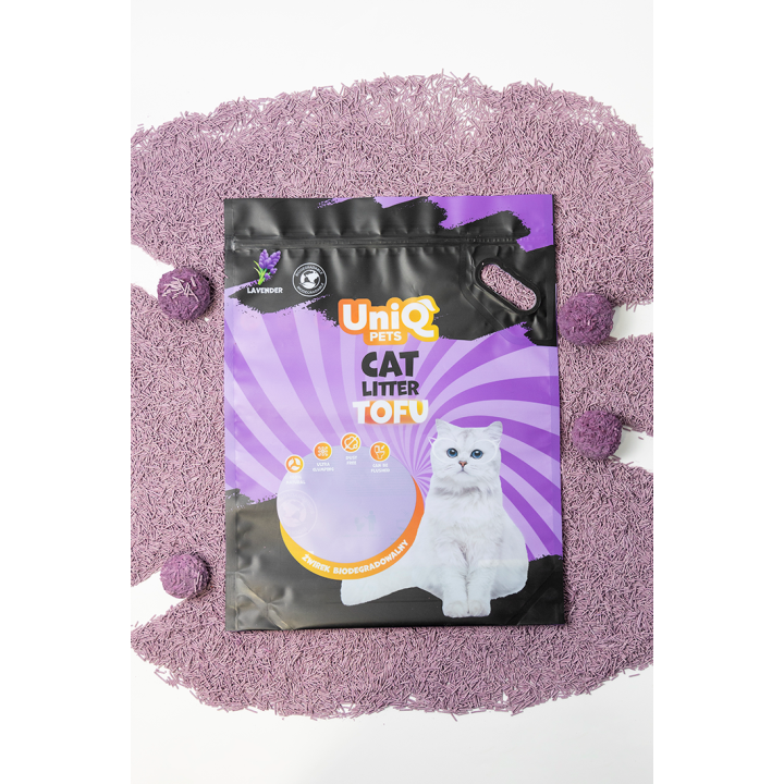 UNIQ PETS Żwirek tofu dla kota lawenda biodegradowalny