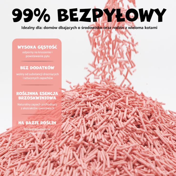 UNIQ PETS Żwirek tofu dla kota brzoskwinia biodegradowalny