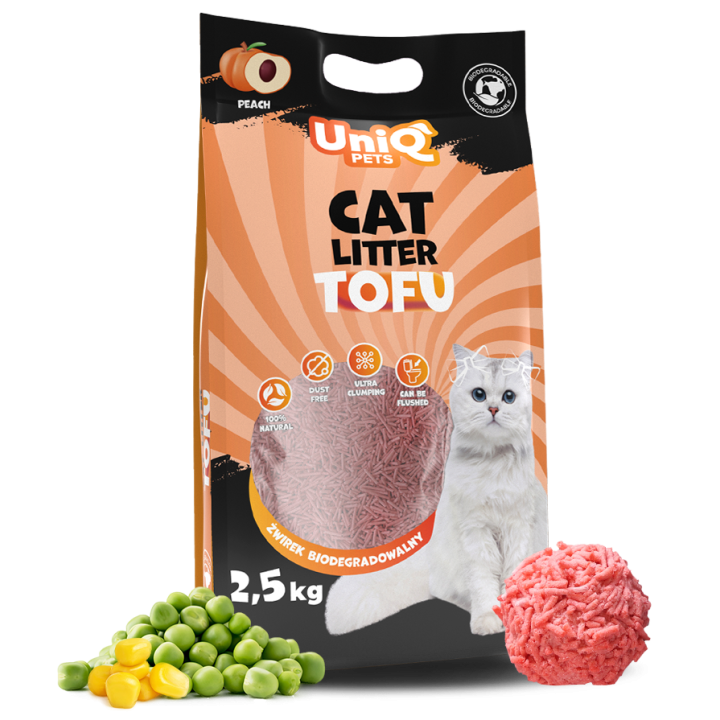 UNIQ PETS Żwirek tofu dla kota brzoskwinia biodegradowalny