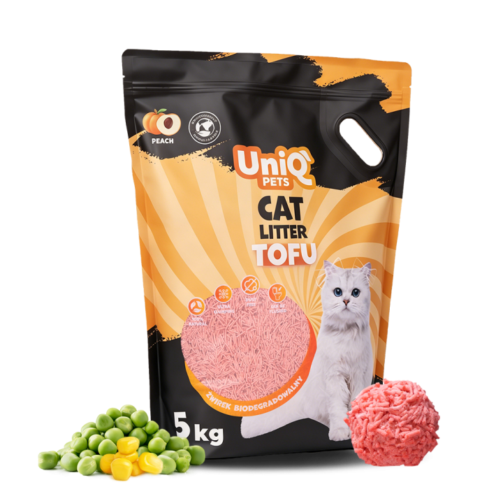 UNIQ PETS Żwirek tofu dla kota brzoskwinia biodegradowalny