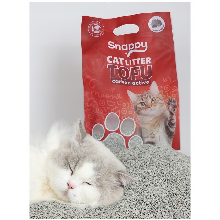 SNAPPY Żwirek dla kota tofu węgiel aktywny zbrylający biodegradowalny