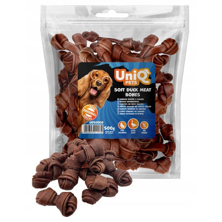 Przysmaki dla psa miękkie kostki z kaczki 500g Uniq Pets