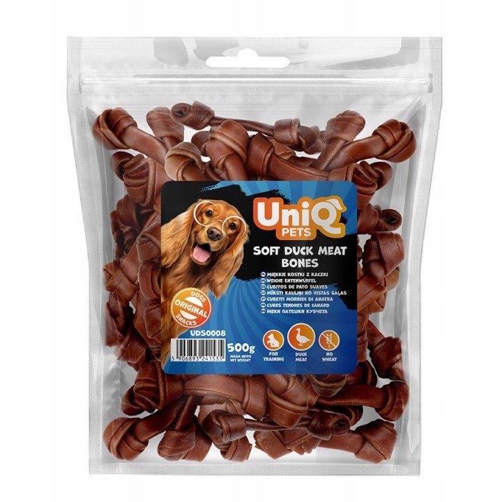 Przysmaki dla psa miękkie kostki z kaczki 500g Uniq Pets