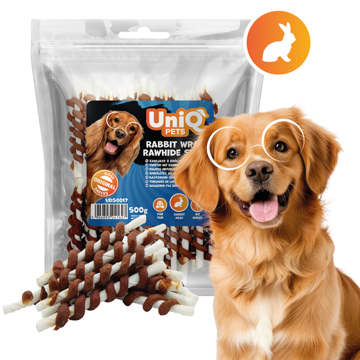 Paleczki z krolikiem dla psa przysmaki dla psa 500g UNIQ PETS