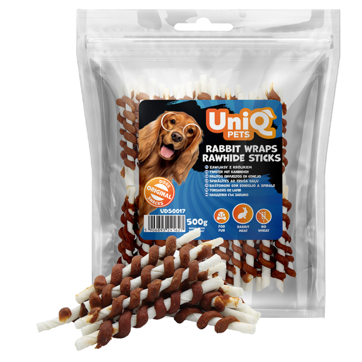 Paleczki z krolikiem dla psa przysmaki dla psa 500g UNIQ PETS