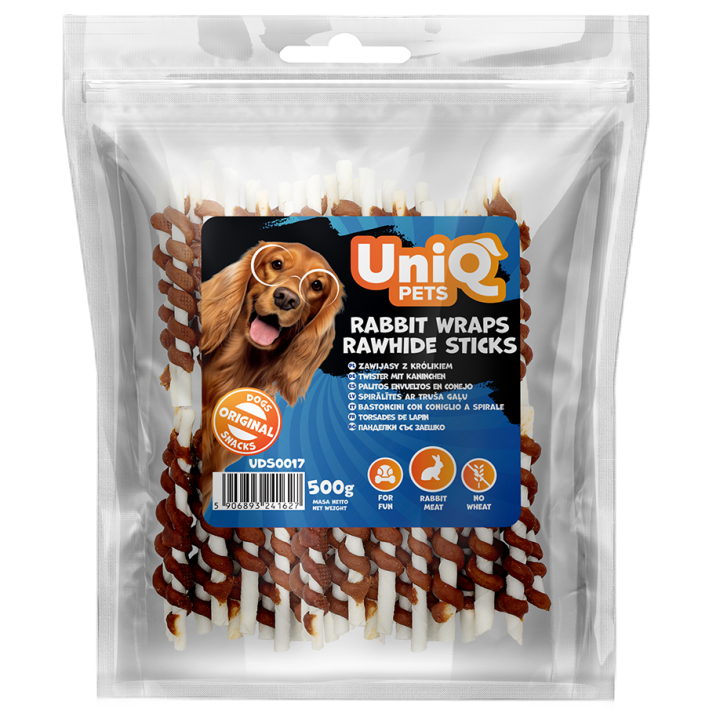 Paleczki z krolikiem dla psa przysmaki dla psa 500g UNIQ PETS