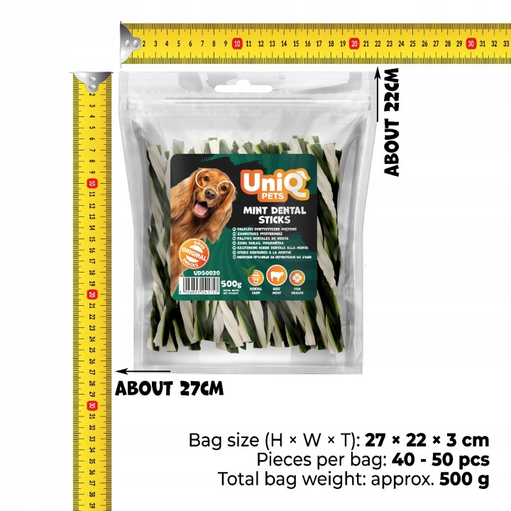 Pałeczki dentystyczne dla psa z batatów 500g Uniq Pets