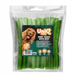 Naturalne gryzaki dentystyczne dla psa z wołowiny i mięty 500g Uniq Pets