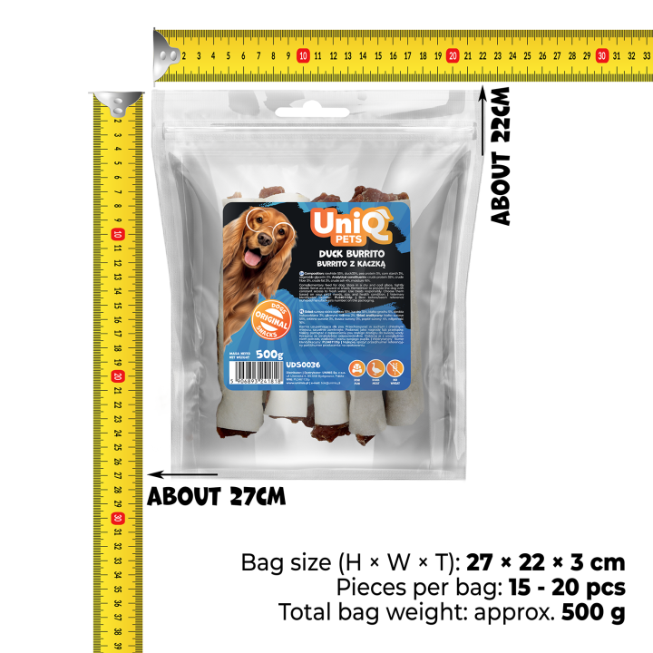 Przysmak dla psa z kaczki burrito 500g Uniq Pets