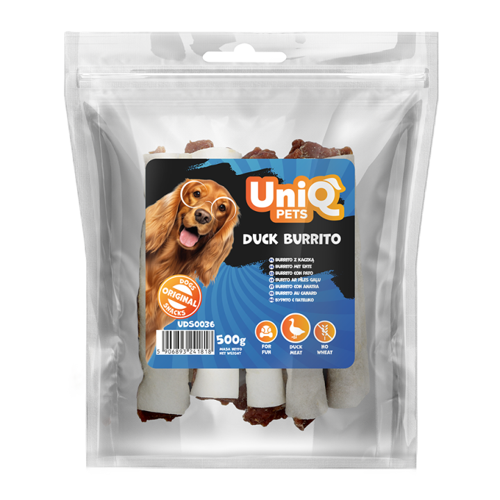 Przysmak dla psa z kaczki burrito 500g Uniq Pets