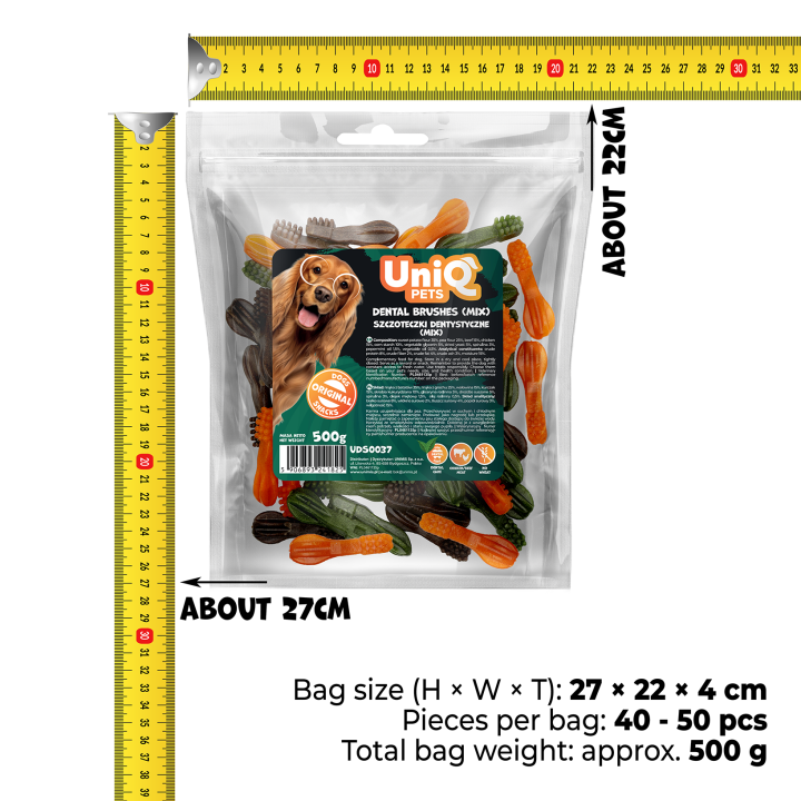 Przysmaki dentystyczne dla psa szczoteczki 500g Uniq Pets