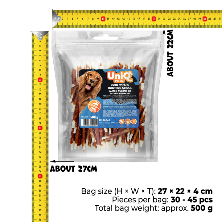 Paleczki owiniete kaczka 500g Uniq Pets