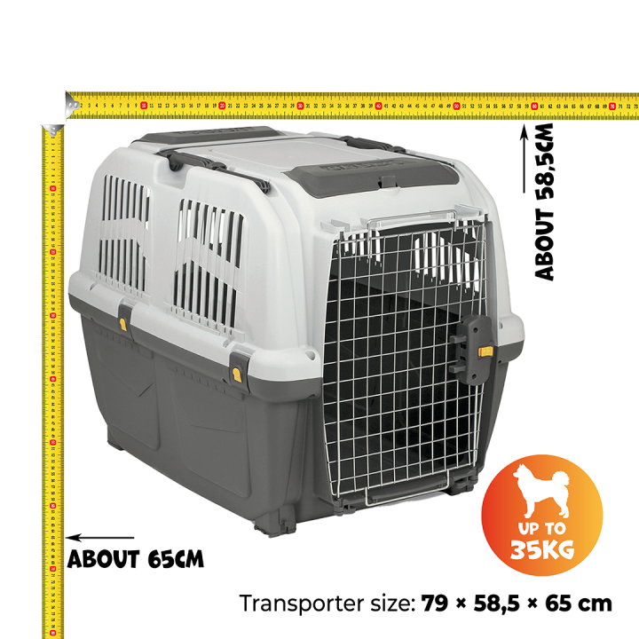Transporter dla zwierząt SKUDO IATA MPS szary