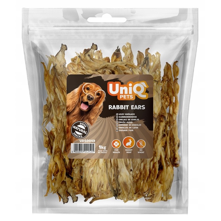 Uszy królicze przysmaki dla psa 1000g UNIQ PETS