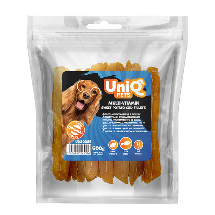 Przysmaki dla psa bataty filety multiwitaminowe 500g Uniq Pets