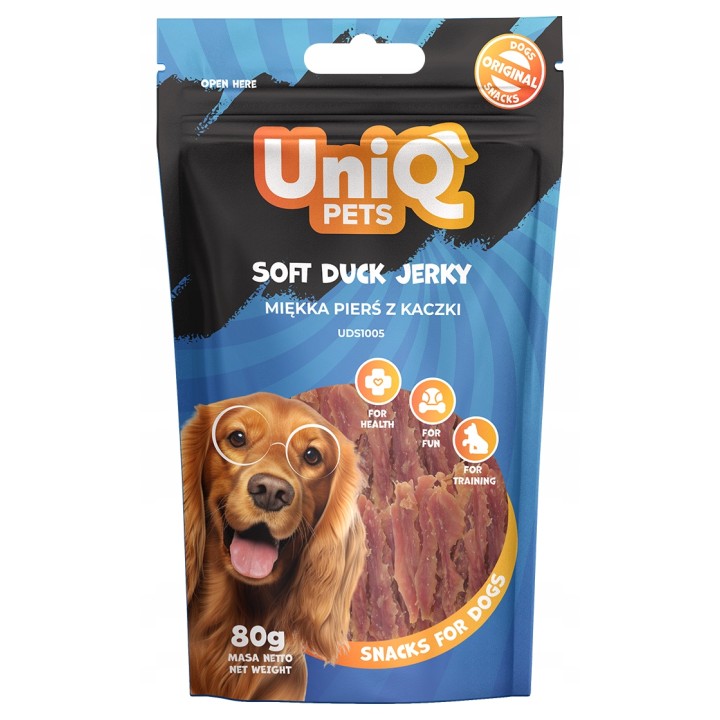 UNIQ PETS Przysmak dla psa miękka pierś z kaczki 80g