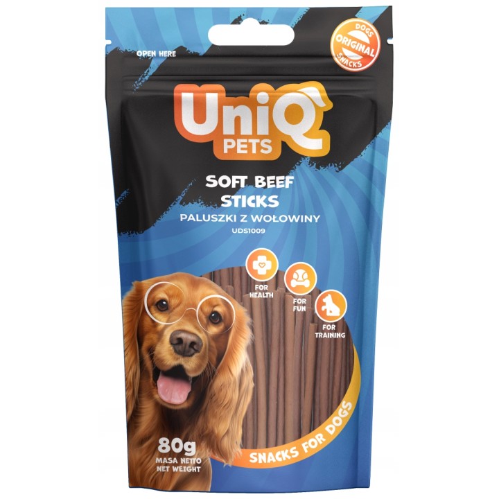 UNIQ PETS Przysmak dla psa paluszki z wołowiny 80g