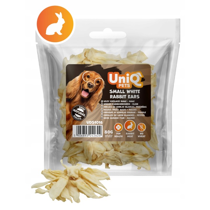 Uszy królicze dla psa małe 80g Uniq Pets