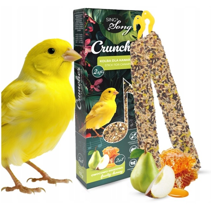 SING&SONG CRUNCHER przysmak dla kanarka 2w1 owocowo- miodowy 85g