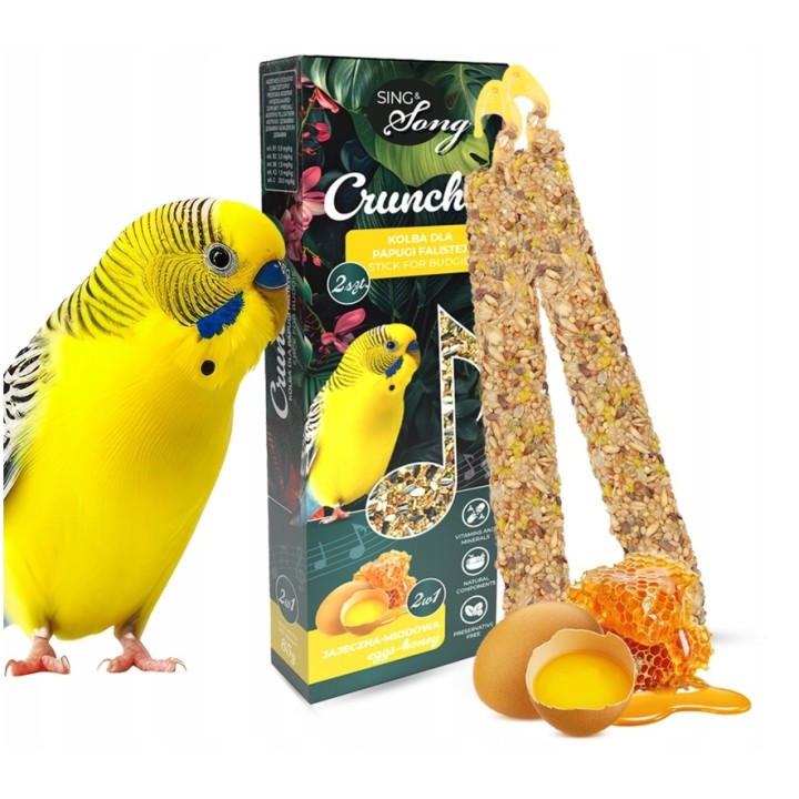 SING&SONG CRUNCHER przysmak dla papużki falistej 2w1 jajeczno- miodowy 85g