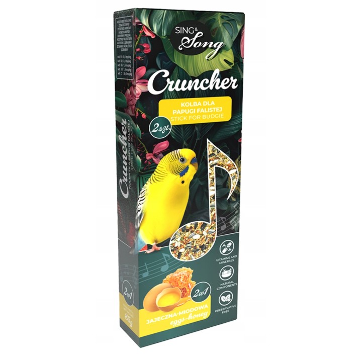 SING&SONG CRUNCHER przysmak dla papużki falistej 2w1 jajeczno- miodowy 85g