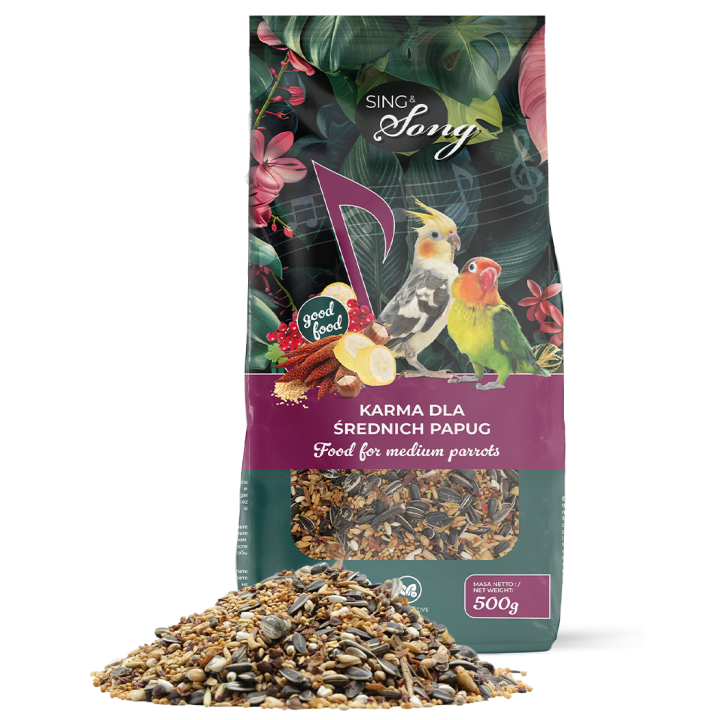 SING&SONG Karma dla średnich papug 500g