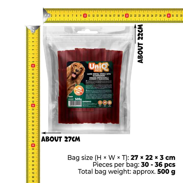 Gryzak dentystyczny dla psa z jagnięciny 500g Uniq Pets