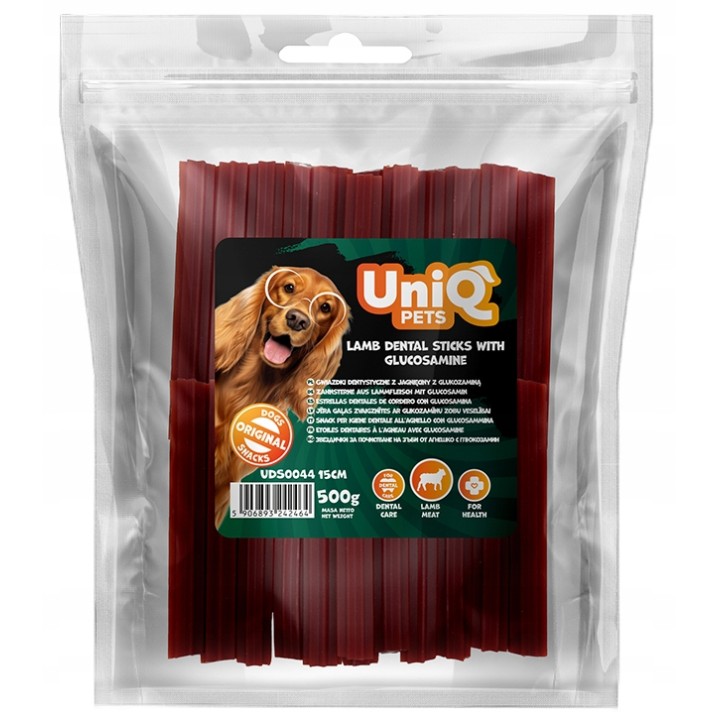 Pałeczki dentystyczne dla psa jagnięcina z glukozaminą 500g UNIQ PETS