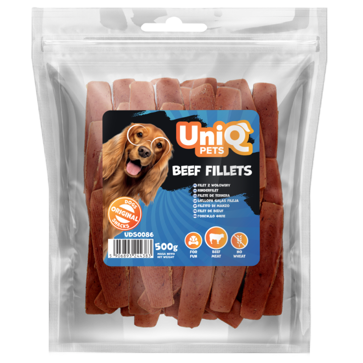 UNIQ PETS przysmaki dla psa filet z wołowiny 500g