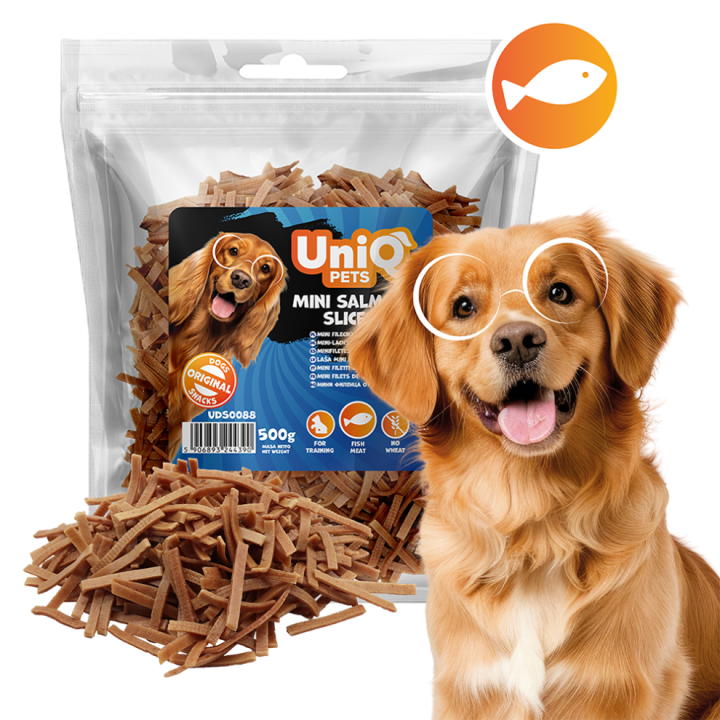 UNIQ PETS przysmaki dla psa mini fileciki z łososia 500g