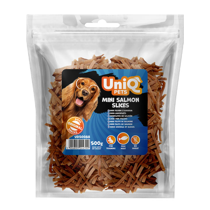 UNIQ PETS przysmaki dla psa mini fileciki z łososia 500g