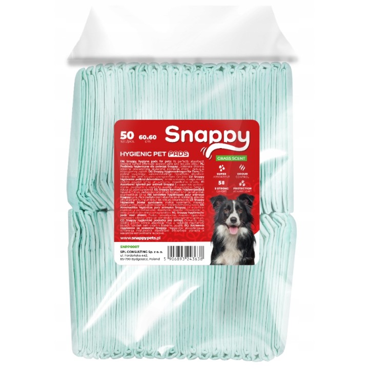SNAPPY podkłady higieniczne zapach trawy 60x60cm 50 szt.