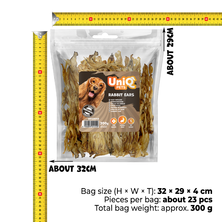 Uszy królicze naturalne przysmaki dla psa 300g UNIQ PETS